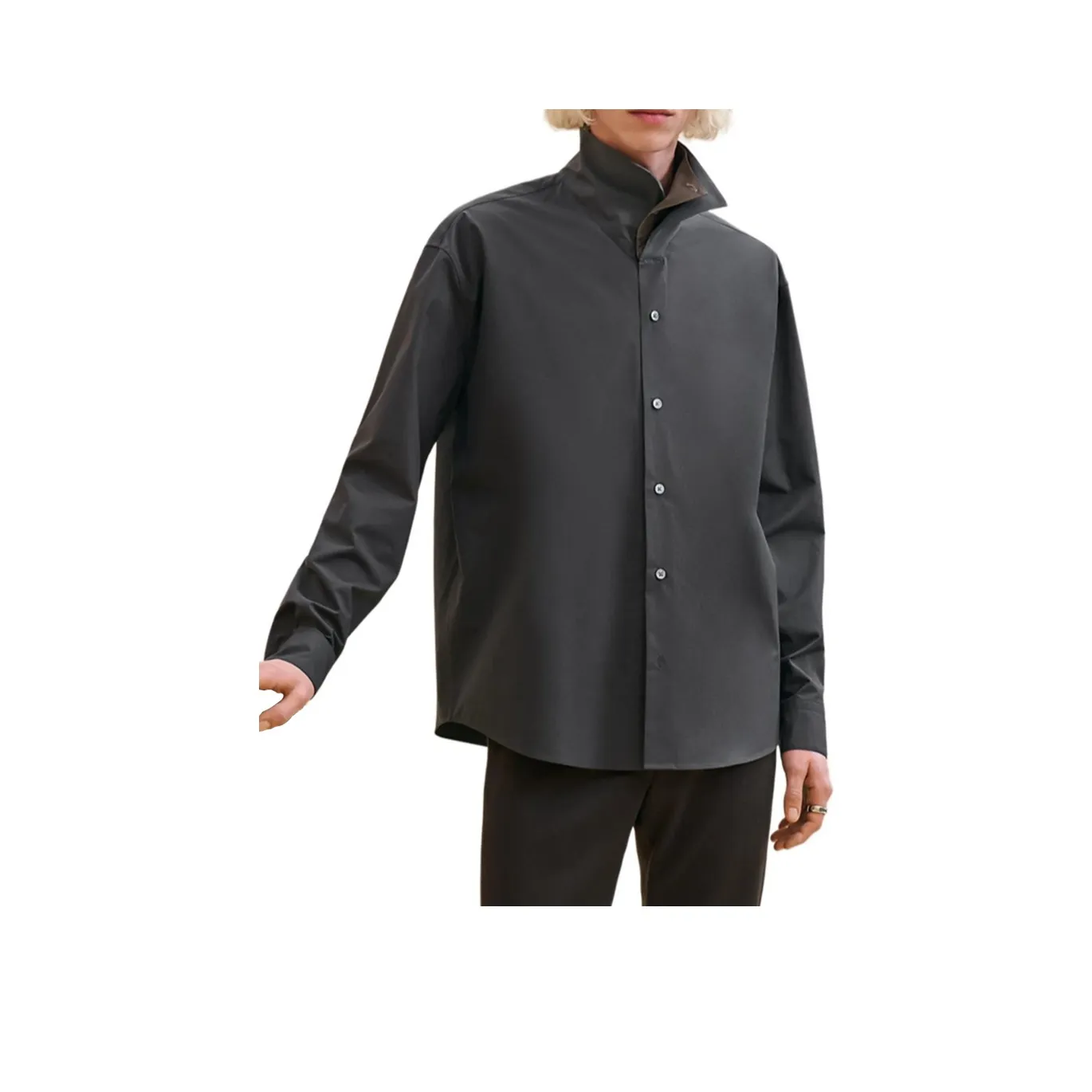 HERMES Shirts Men's Dark Gray