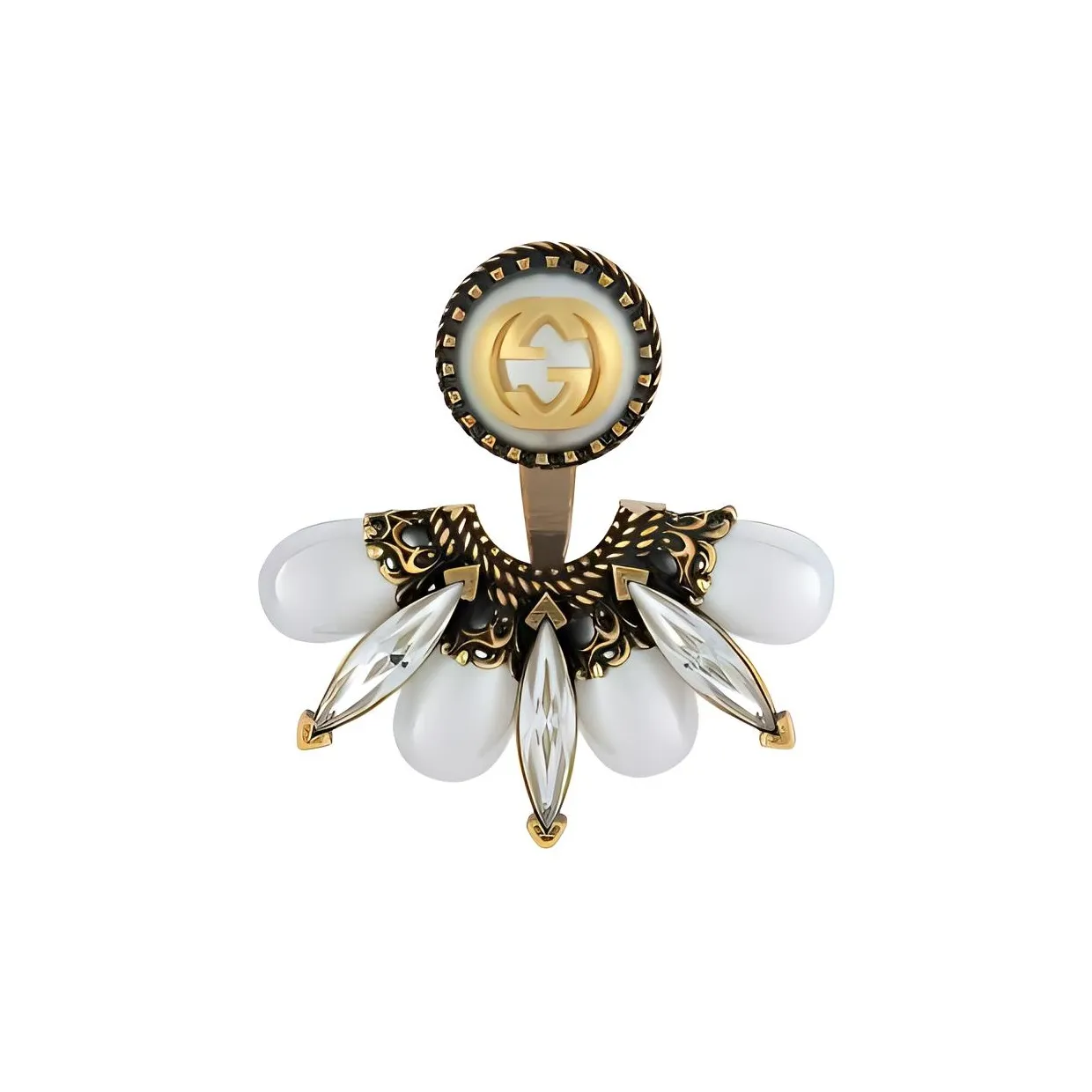 GUCCI Interlocking Серьги Женские Белые