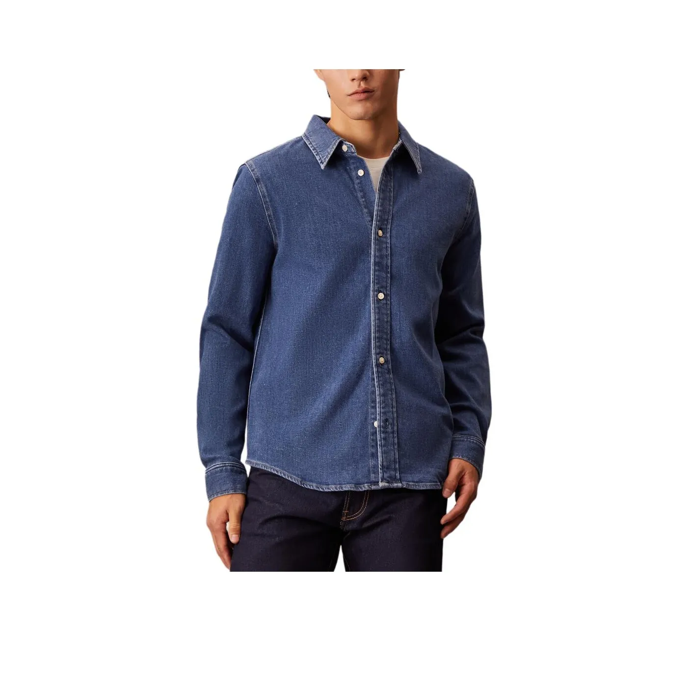 CALVIN KLEIN Рубашка Мужская Темно-синяя