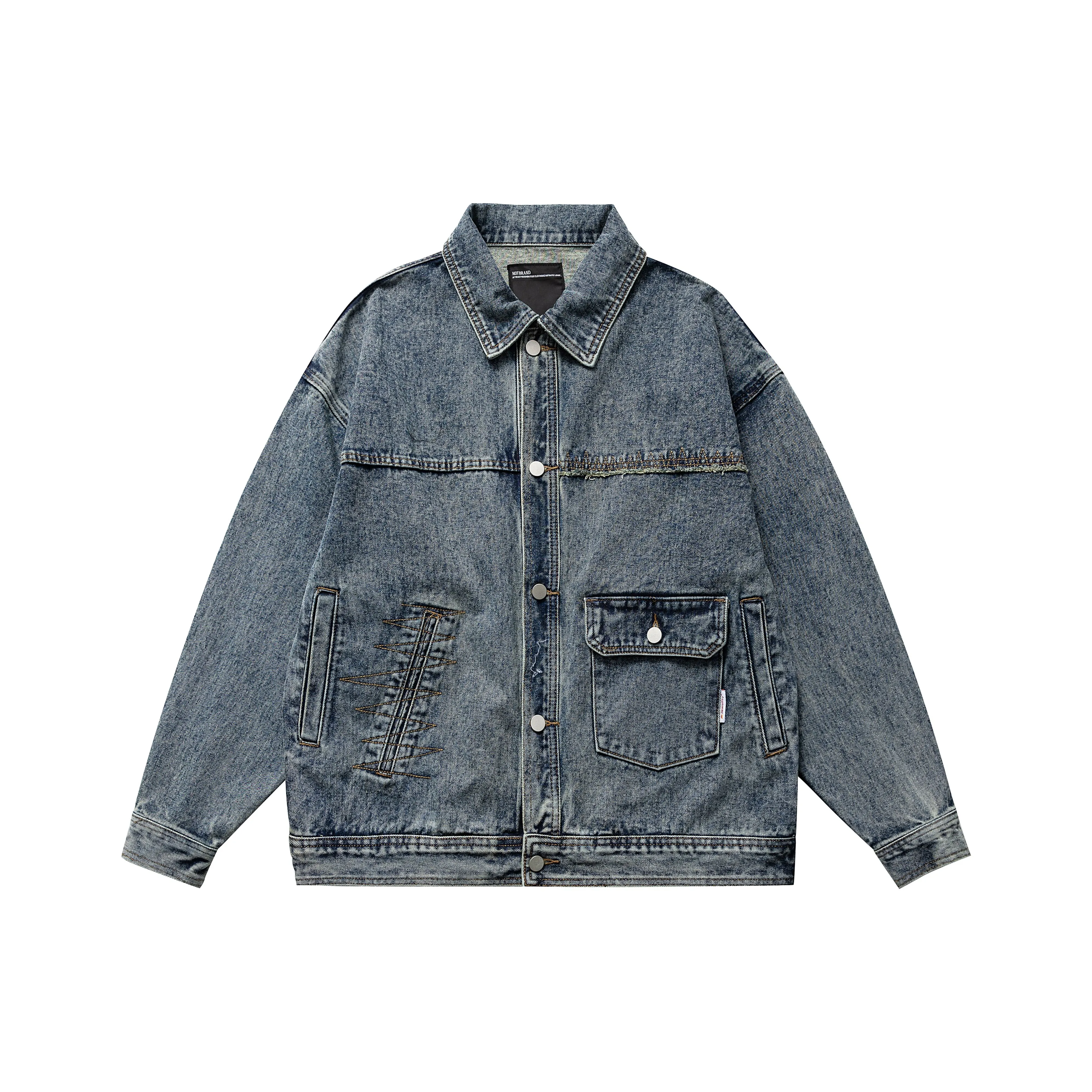 NOT BRAND ATTITUDE Denim Jacket Unisex Worn Blue