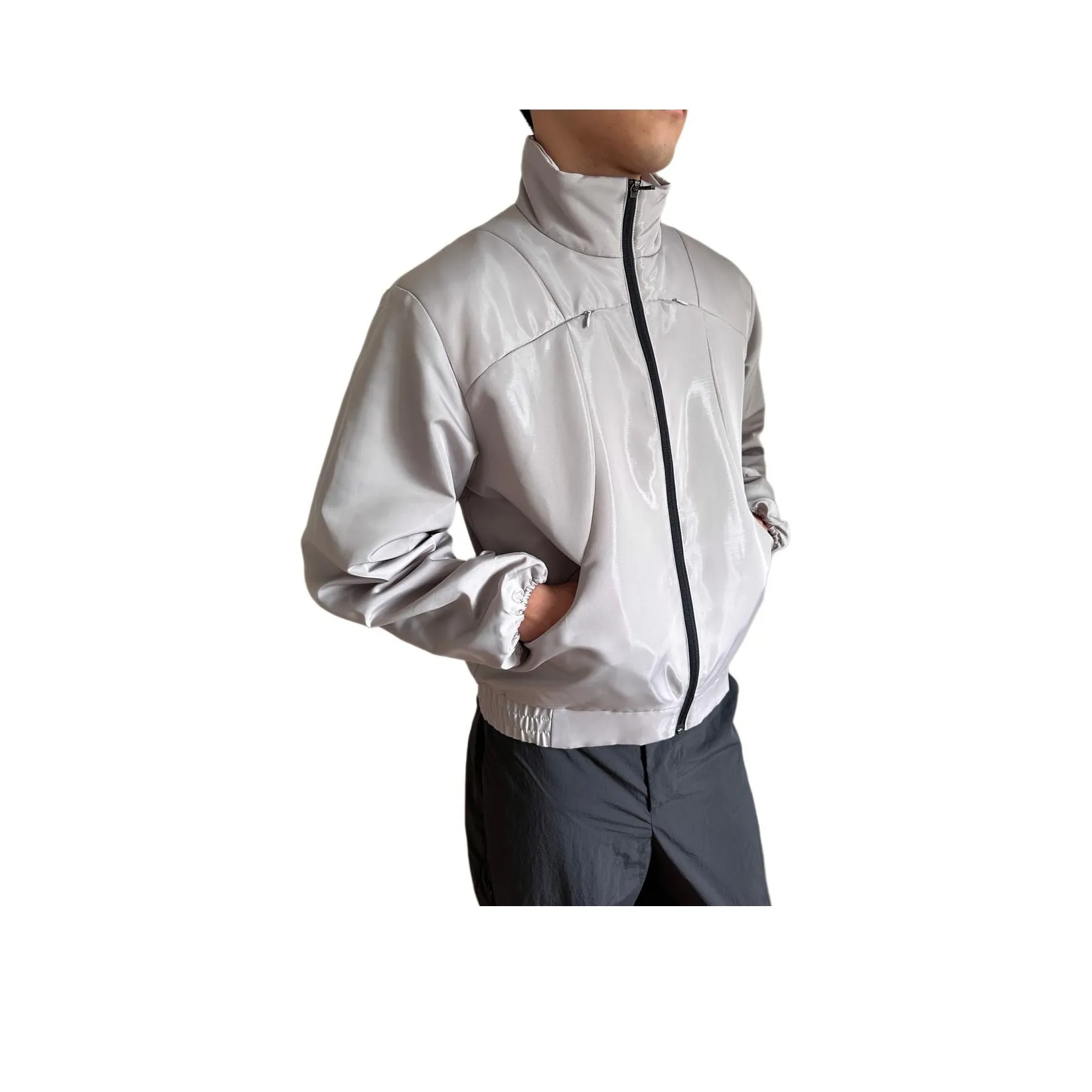 YAUSYE Куртки и Пальто Мужские Металлический Серебристый В наличии