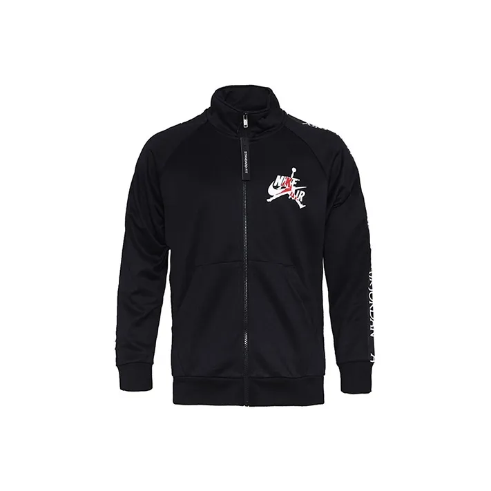 Jordan Stand up Collar Zipper Jackets Men's Black