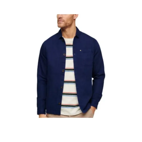 SUPERDRY Мужские рубашки морского синего цвета