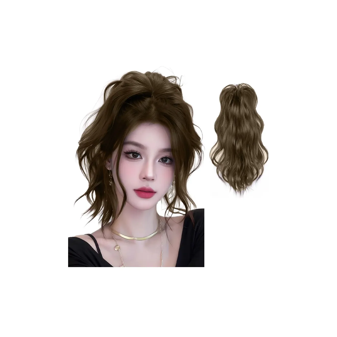 MUYAN Заколка-краб для завивки волос с высокой челкой и хвостом ласточки (перука)