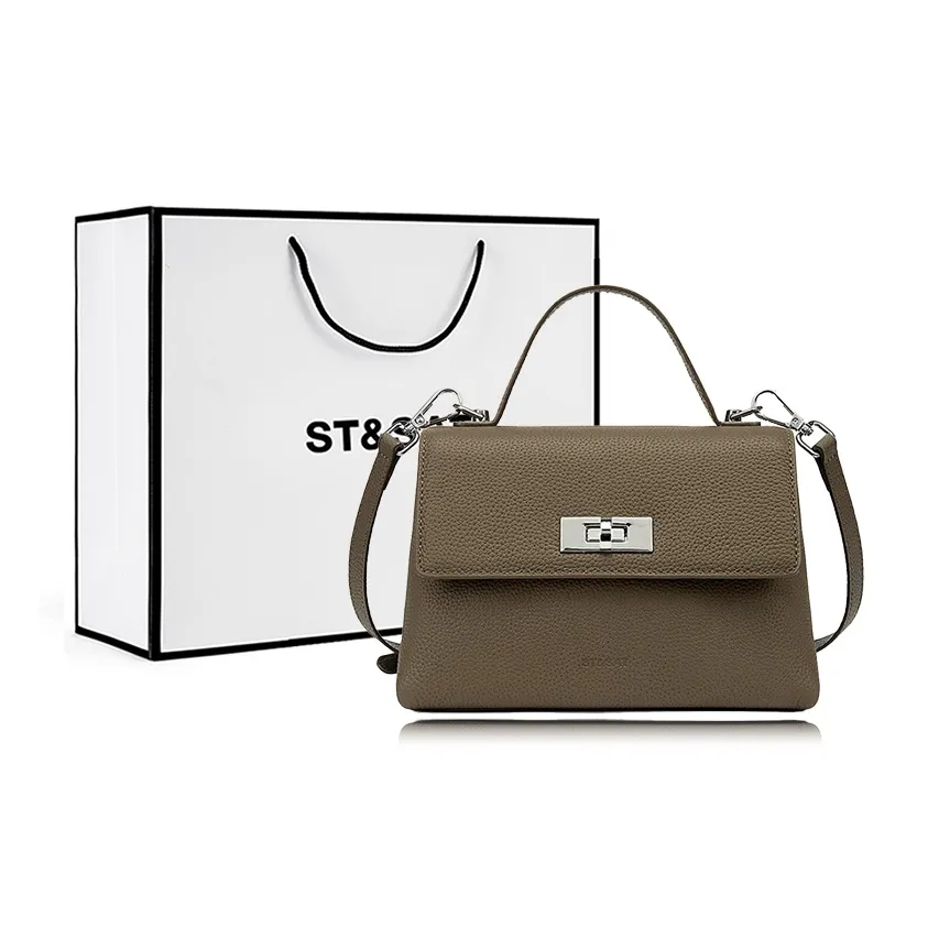 ST SAT Сумка через плечо из коровьей кожи сумка на плечо женская серая