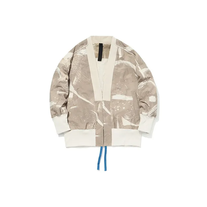 LINING x CHENGLONG LIANMINGKUAN Куртка Мужская Желто-Серая С принтом по всей поверхности