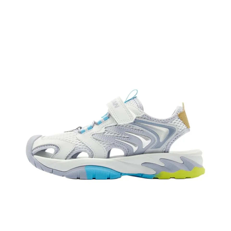 QIAODAN Противоскользящие Износостойкие Низкие Топы Детские Сандалии Серый Серебряный Пудрово-Синий Подростки