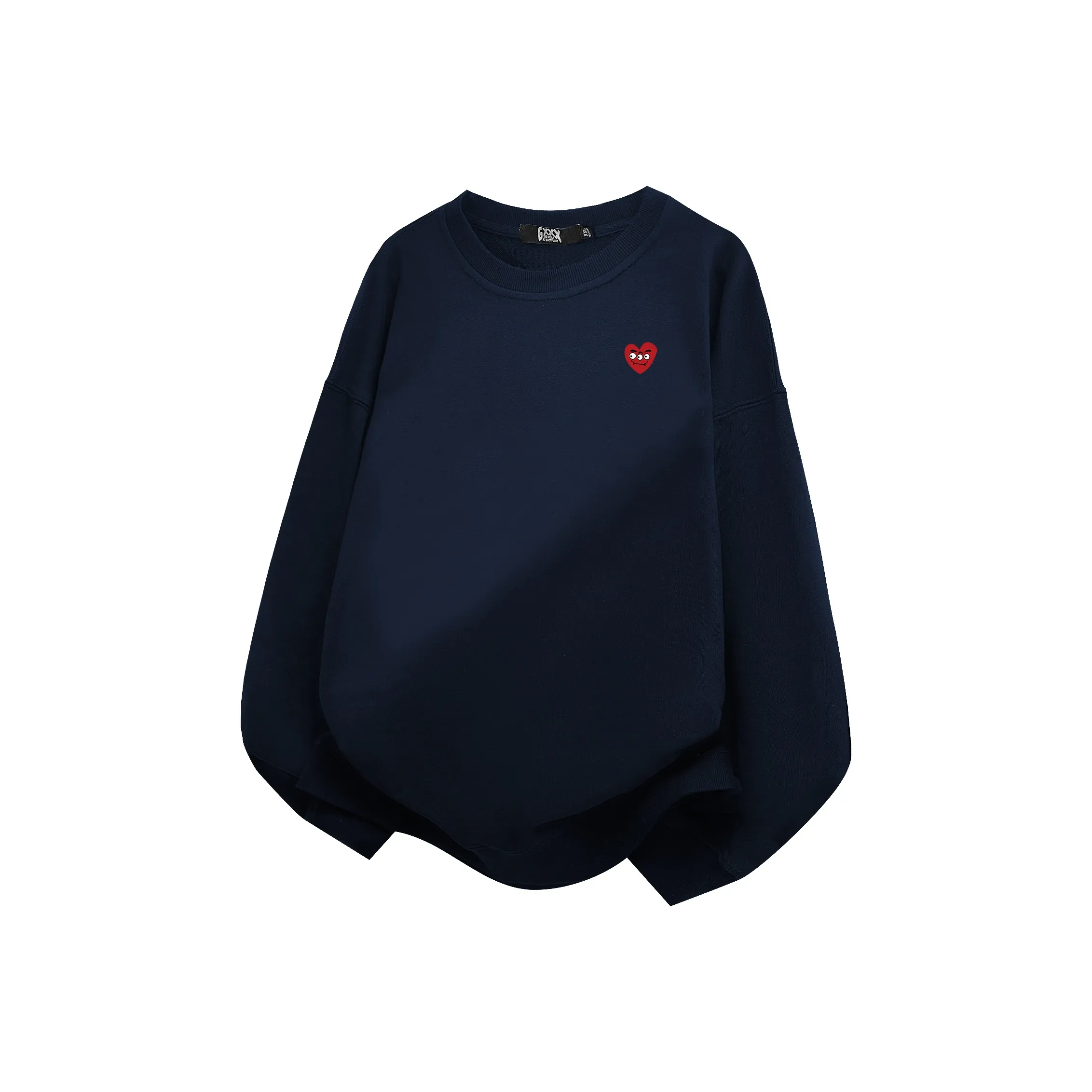 GXXX Сердце Длинный рукав Свитшот с круглым вырезом Унисекс