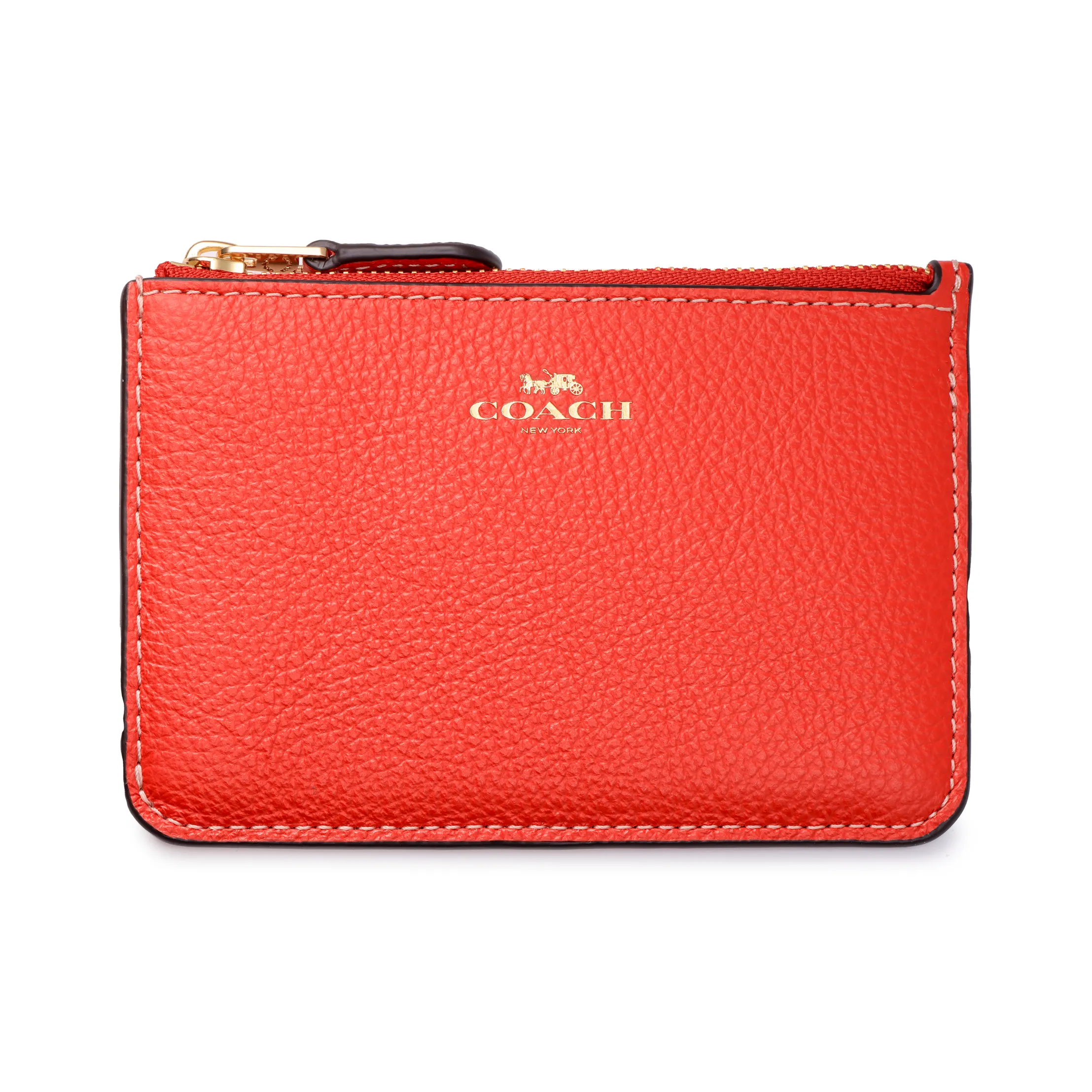COACH Key Case Leather Coin Purse Wallet Regular Women's Red