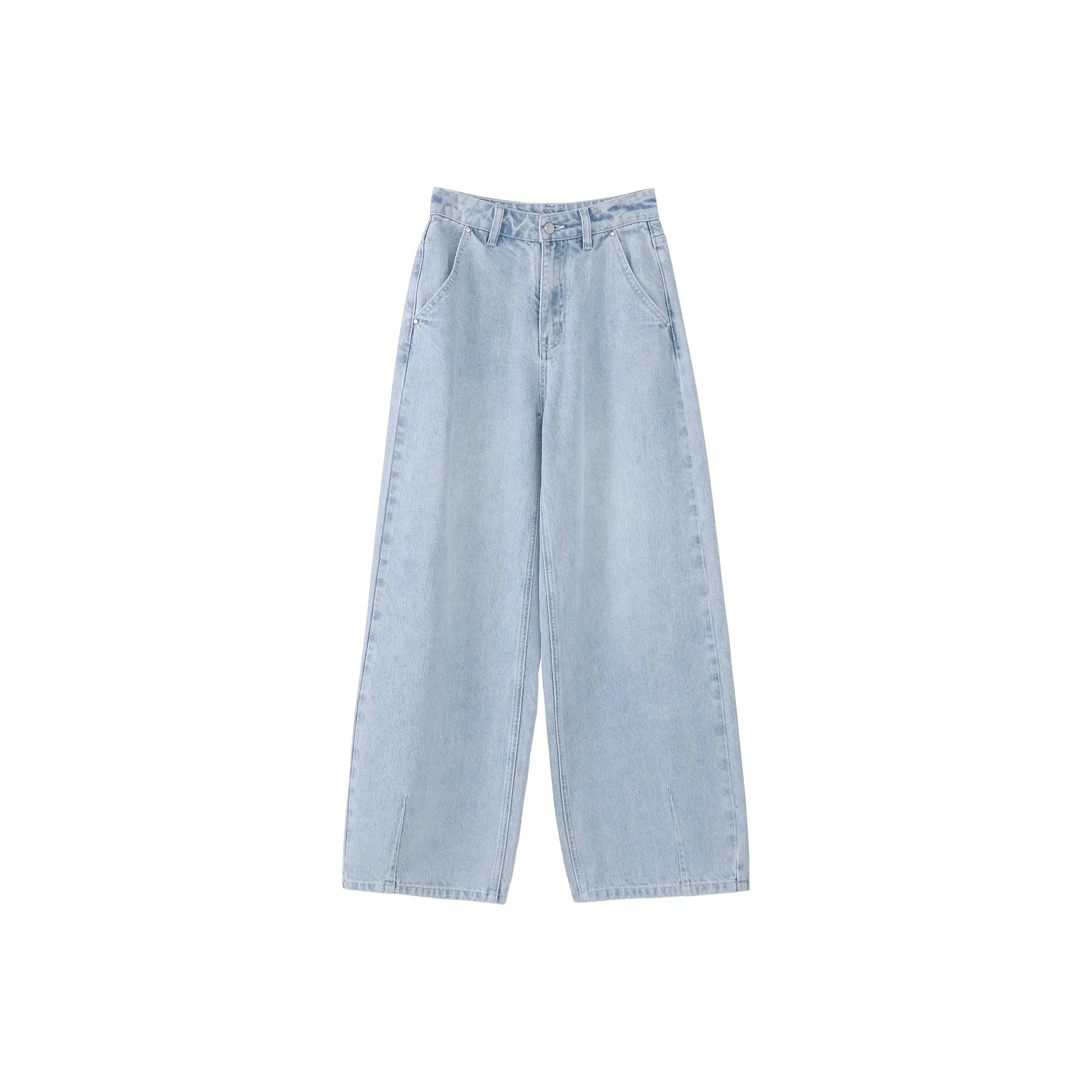 Fstudio Корейский стиль Светлый Тон Fashion Casual Прямой крой Джинсы Женские Синие