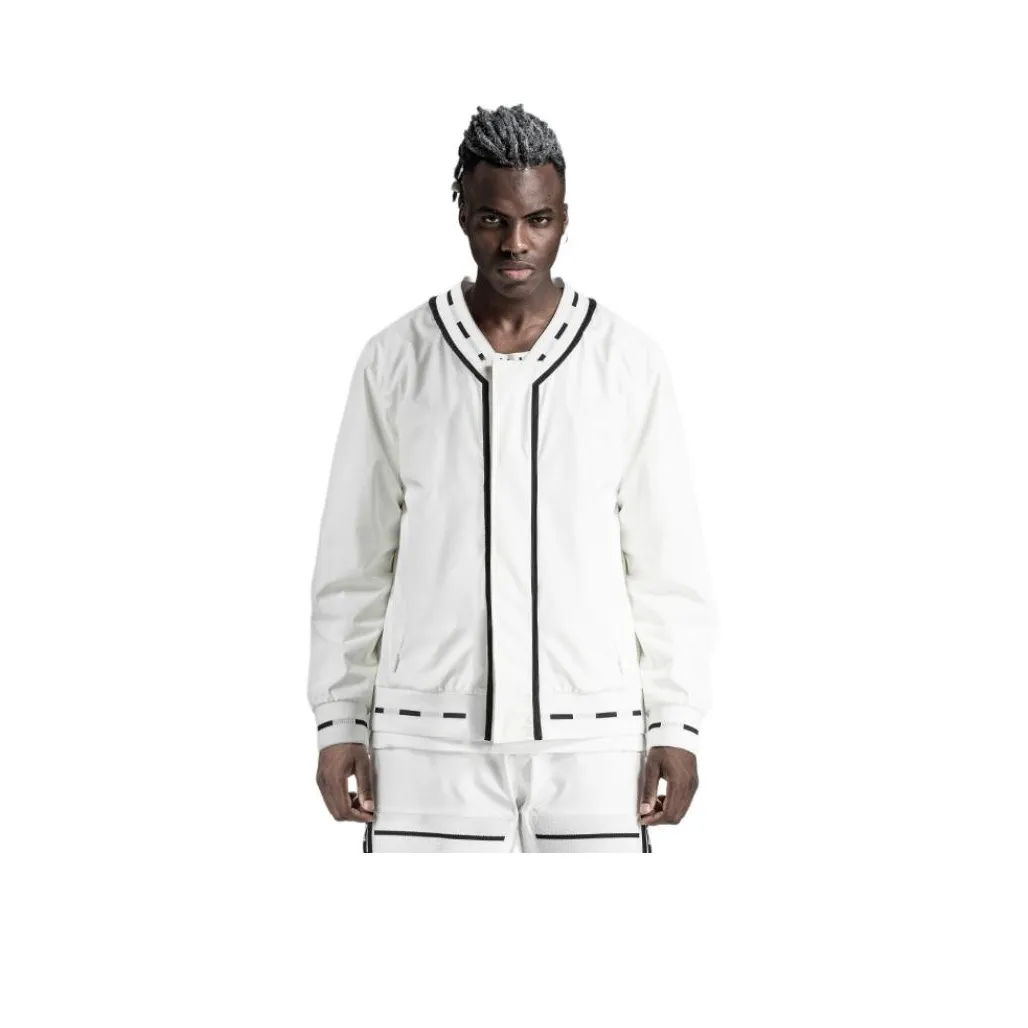 NORVINCY French Lightweight Luxury Magnetic Closure Low Neck Jacket Unisex White