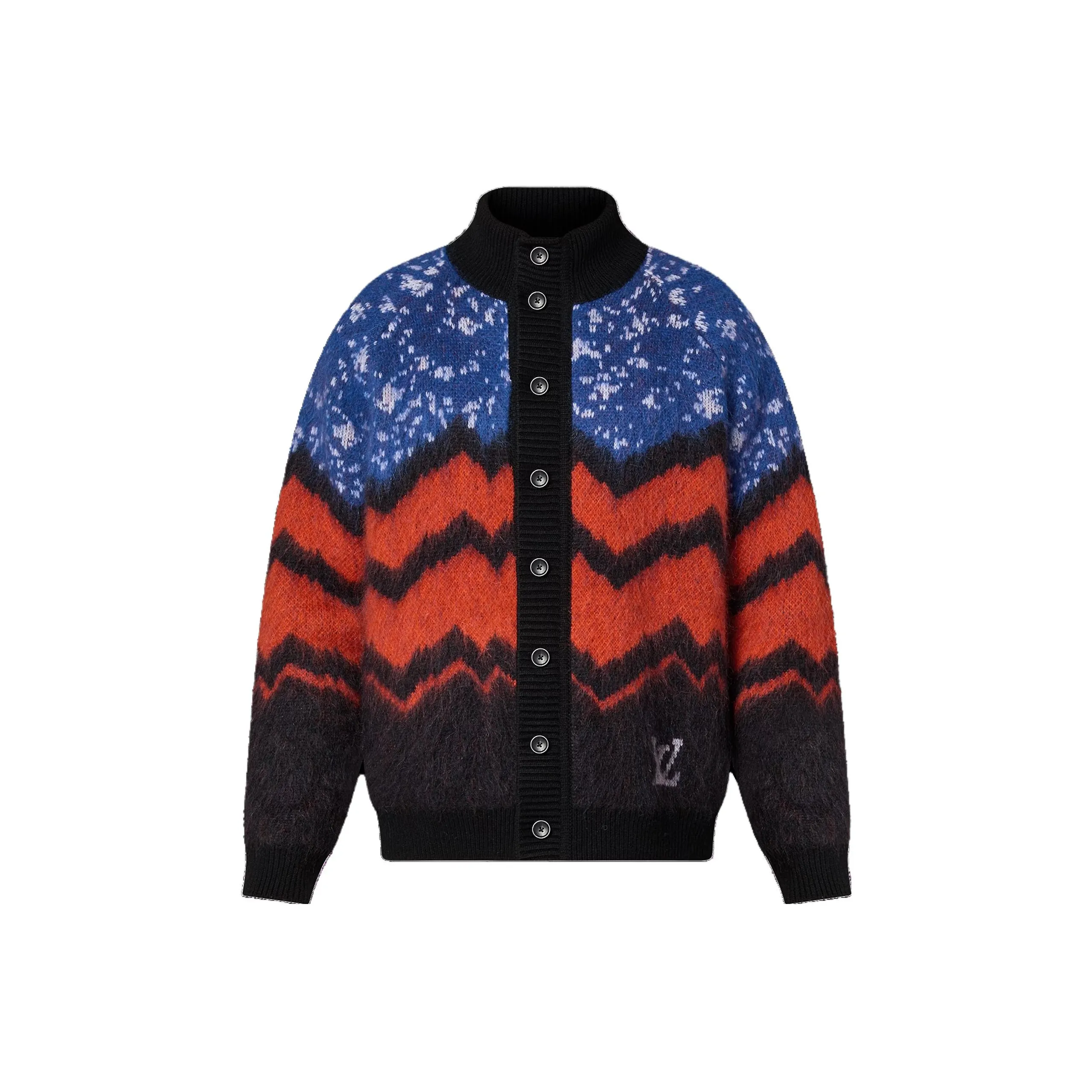 LOUIS VUITTON Pre Owned 2010s Logo Chunky Wool Cardigan