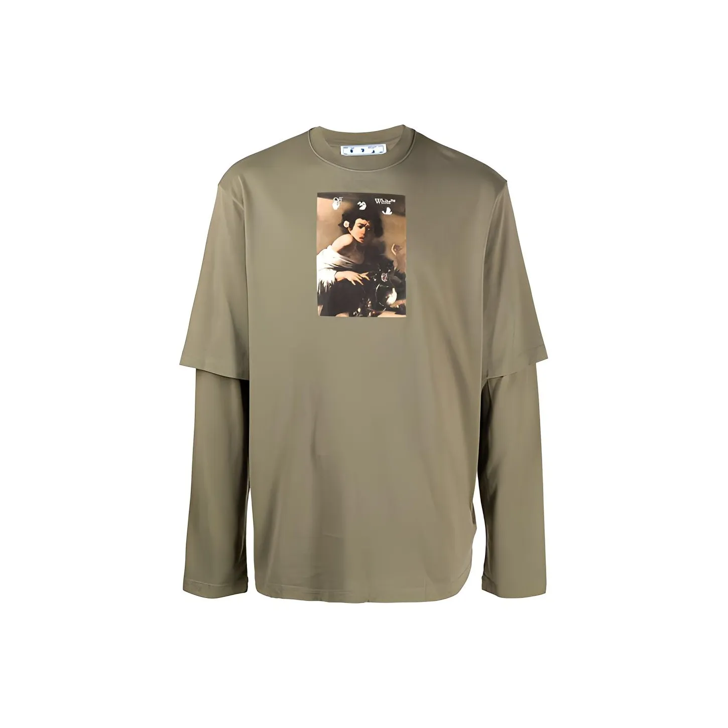 Off Белый FW21 Армейский зеленый Мужская T-рубашка