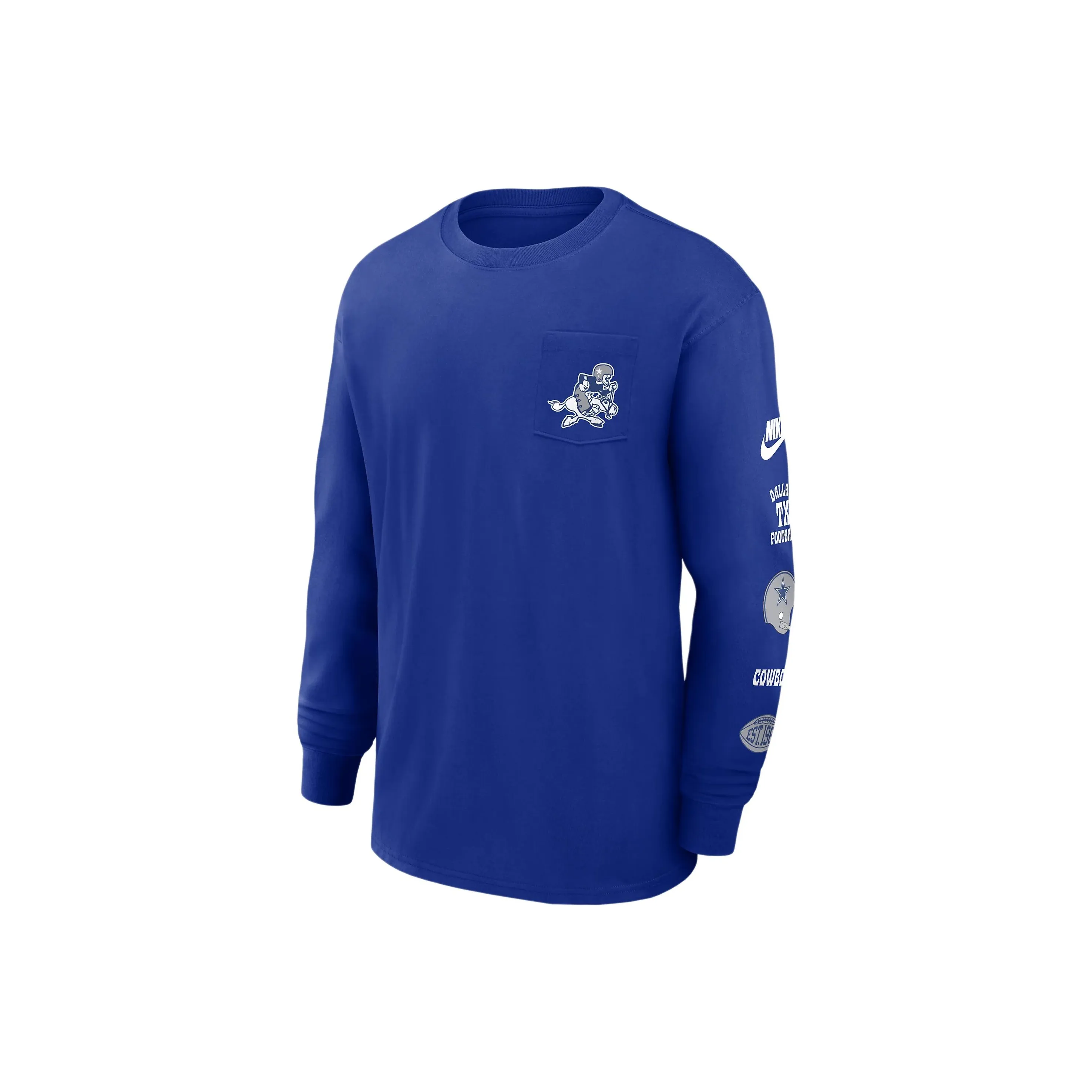 Nike Dallas Cowboys Rewind Max90 Pocket Men's Nike Nfl Long Sleeve T Shirt