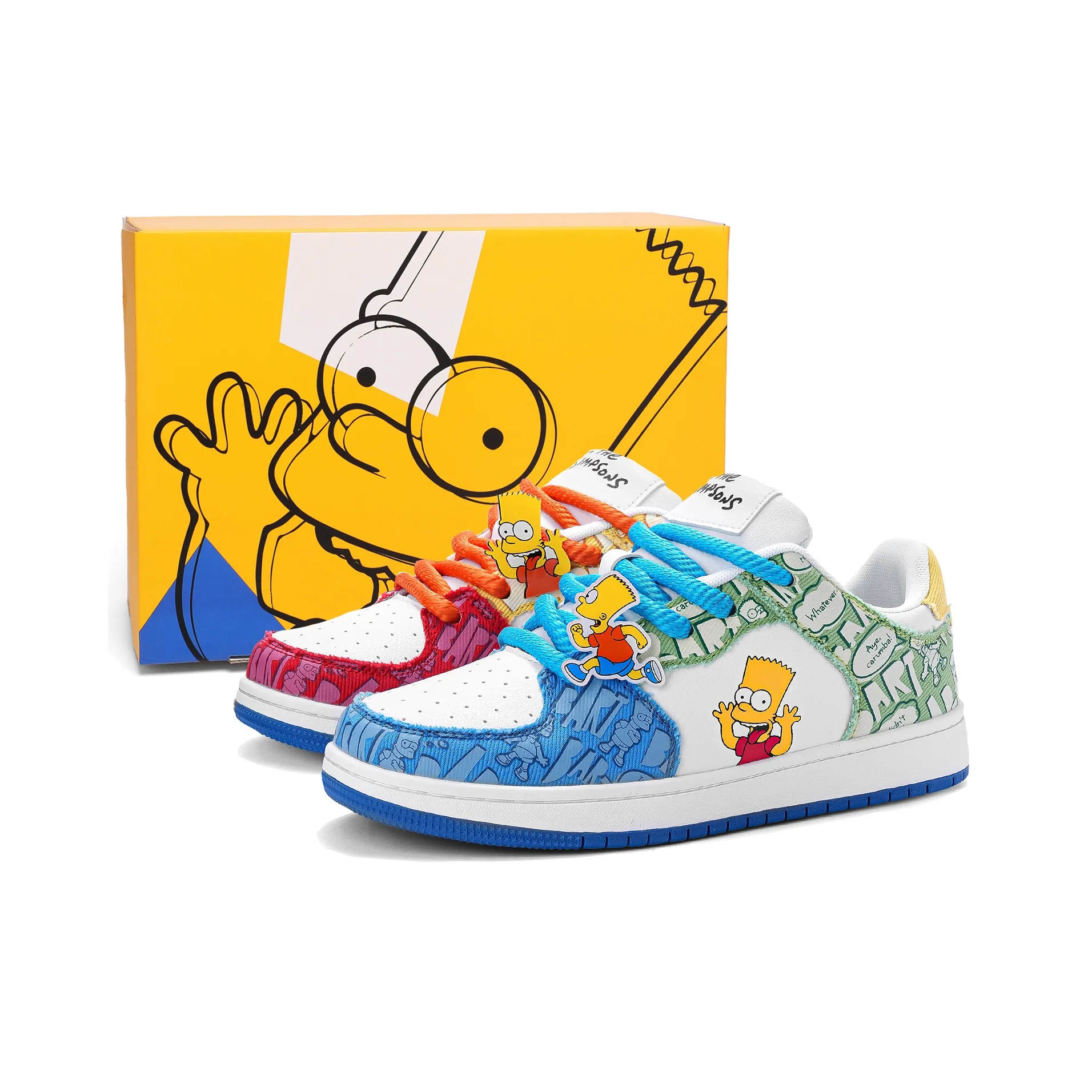 Симпсоны Покрытие Амортизация Устойчивость к истиранию Легкий Увеличение Высоты Низкие Кроссовки для скейтбординга Унисекс