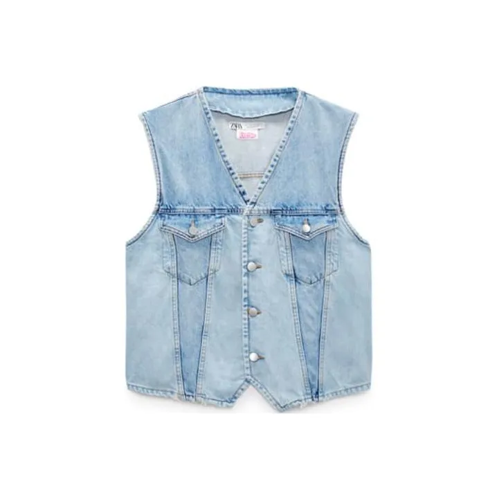 Barbie X ZARA X Barbie Co brand Tank Tops Men's Blue
