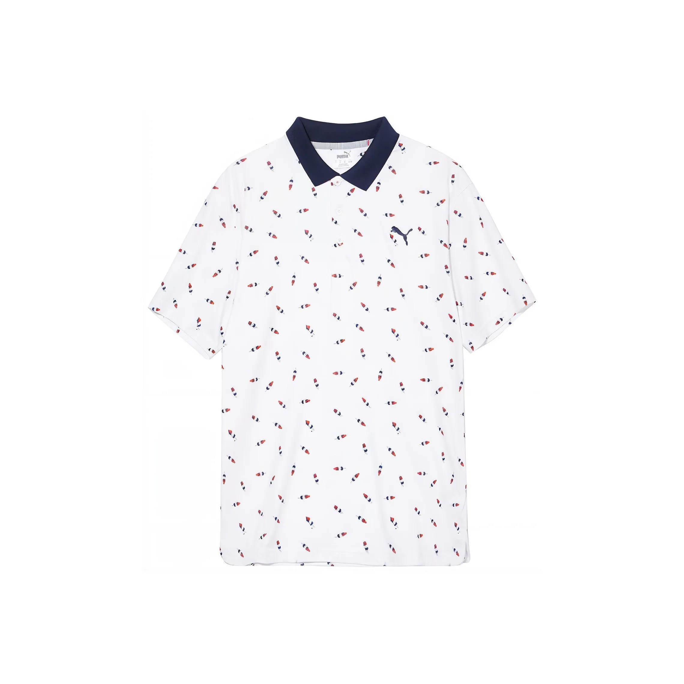 PUMA Golf Polo Shirt Men's White Dark Red