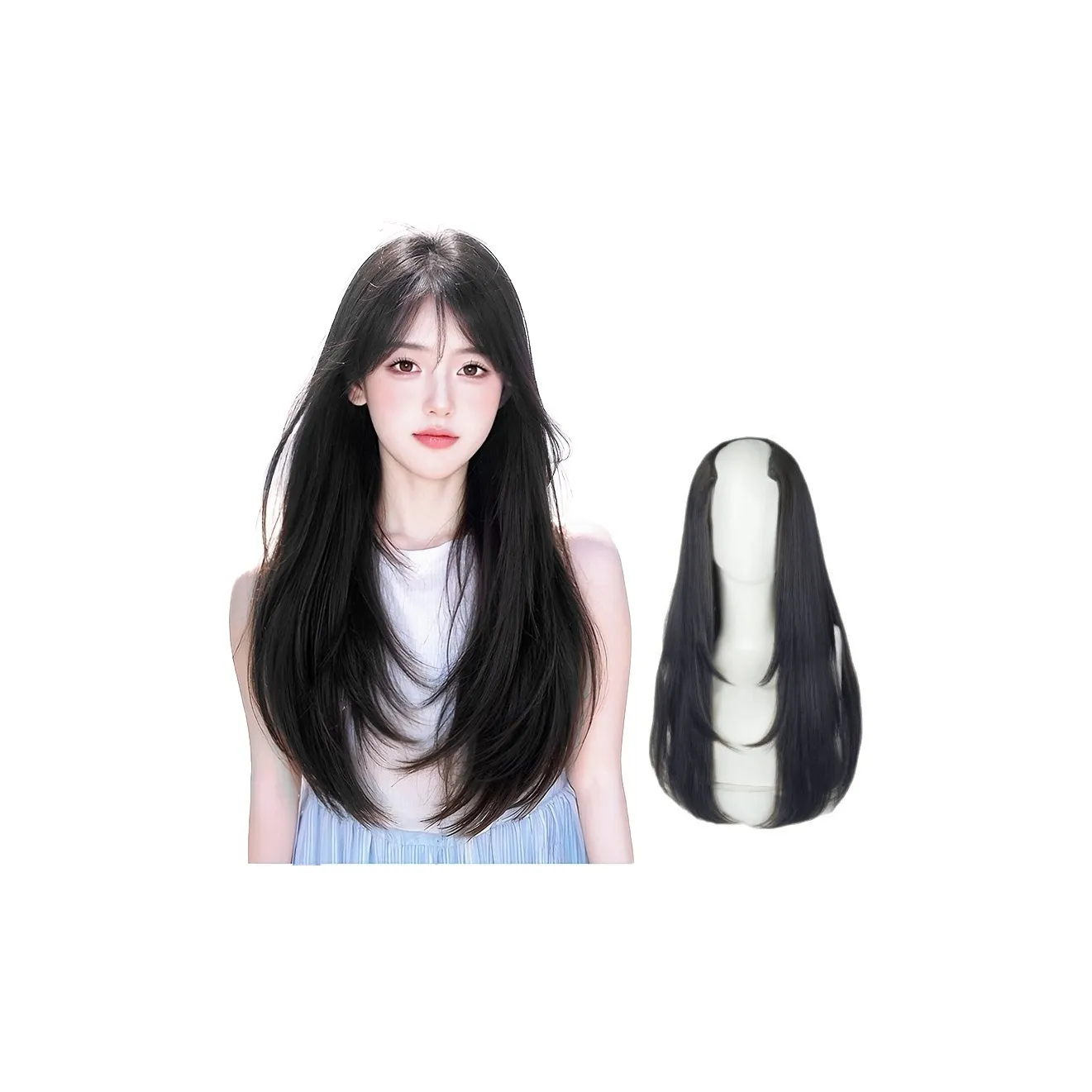 MUNINGFEI Ван-Пис OF Длинные прямые парики с прямым волосами