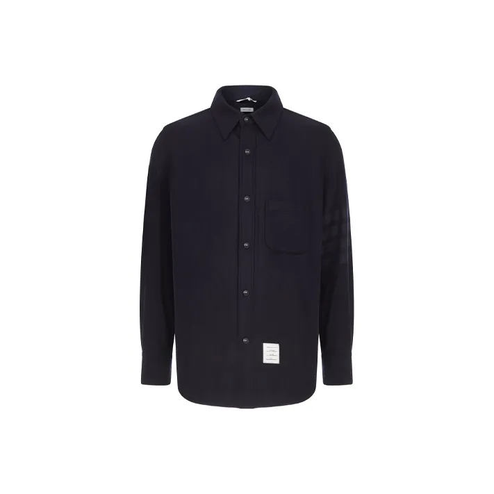THOM BROWNE Flannel Tonal 4 Bar Shirt Jacket