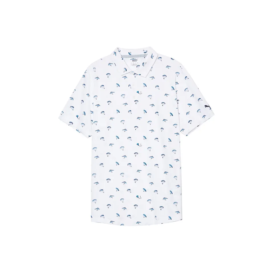 PUMA Поло Мужское Белое Ангел Синее