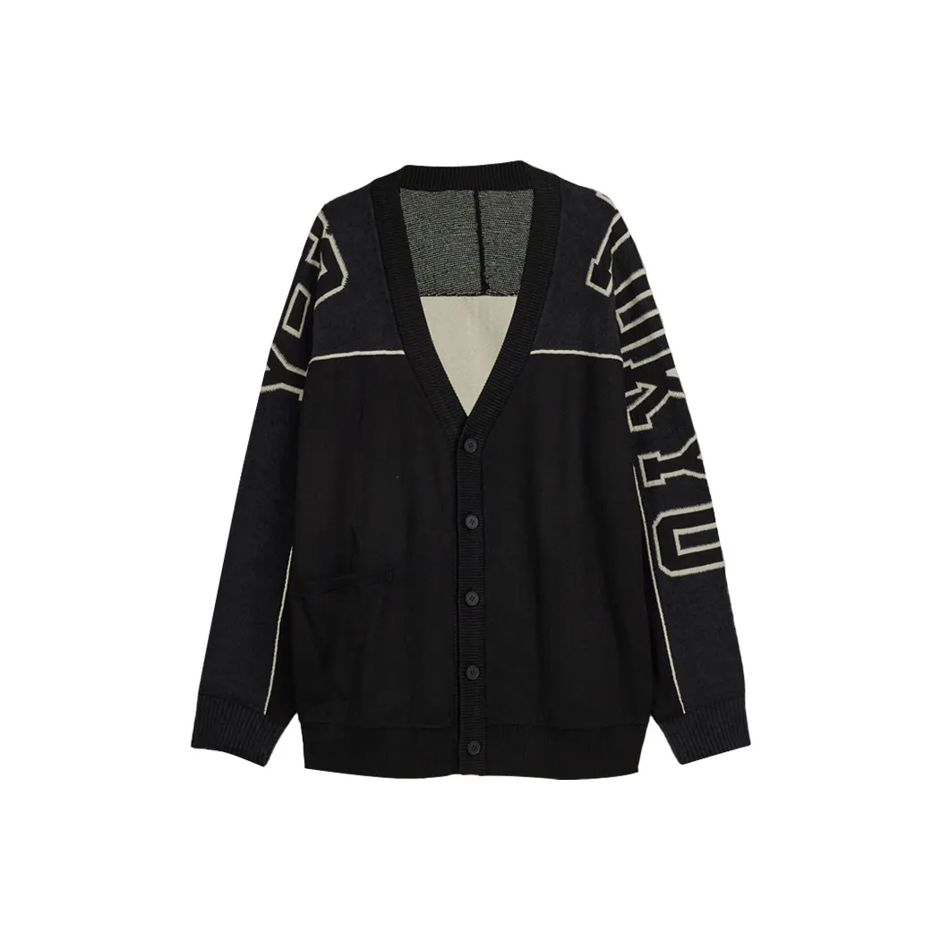 Y-3 Logo Intarsia-Knit V-Neck Buttoned Cardigan