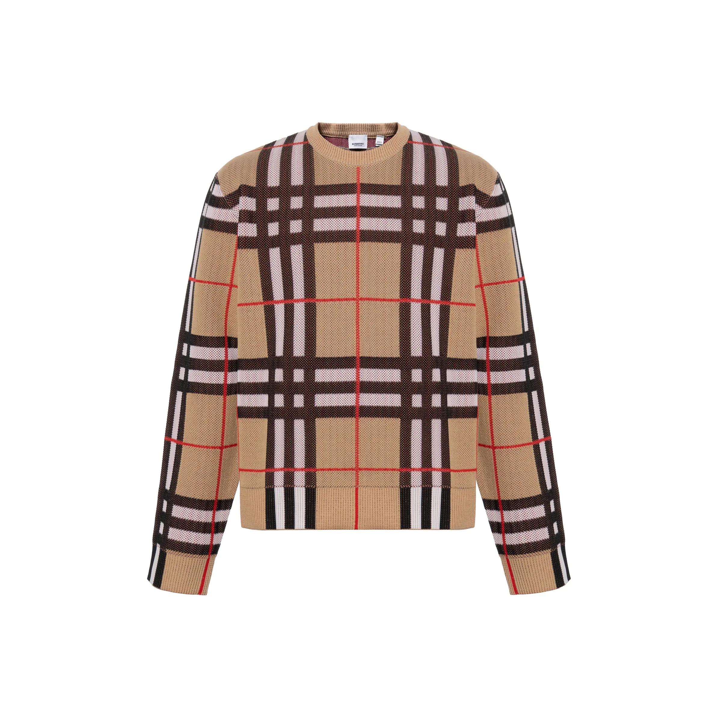 Burberry Check Technical Crewneck Sweater