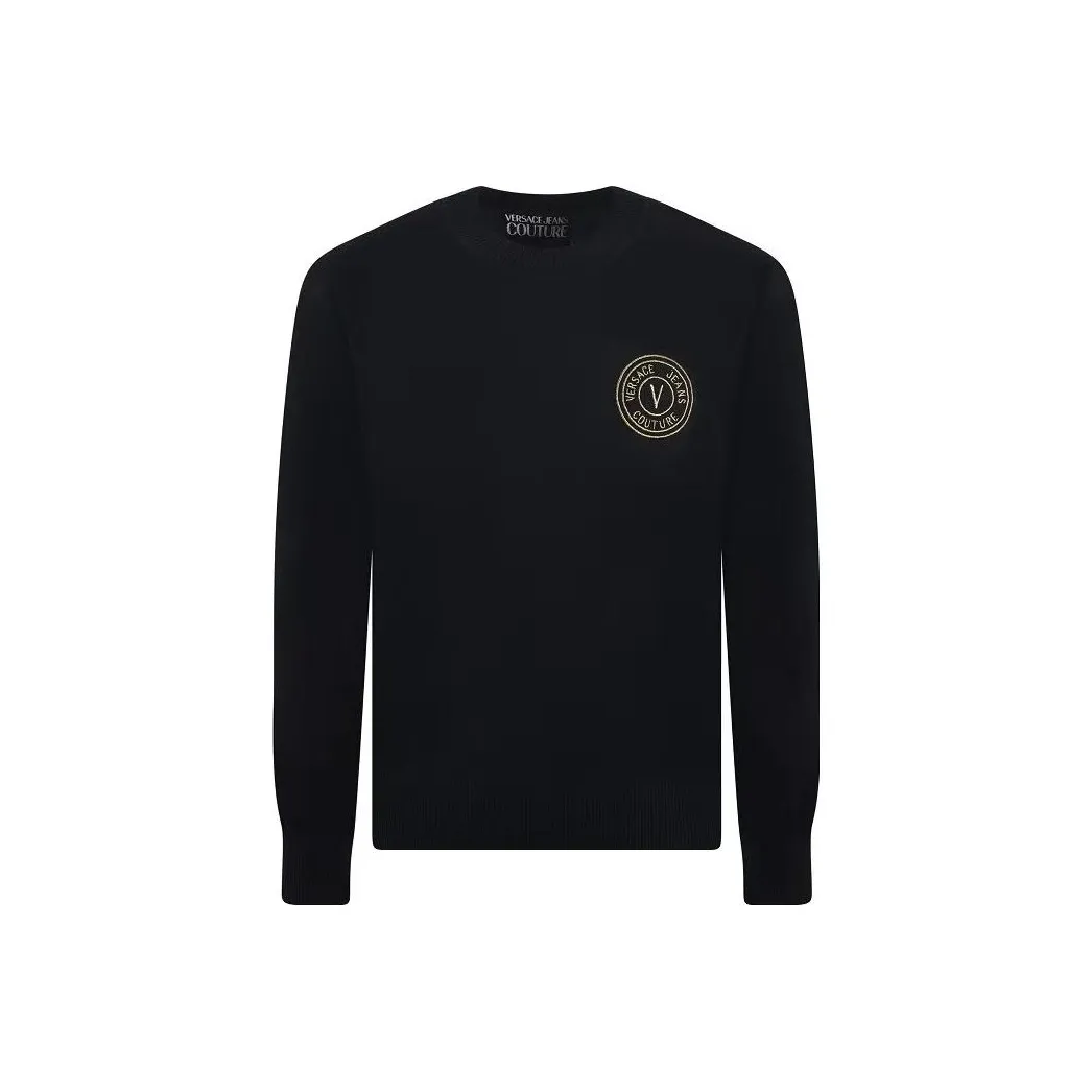 VERSACE JEANS COUTURE Loho Embroidered Crewneck Knitted Jumper