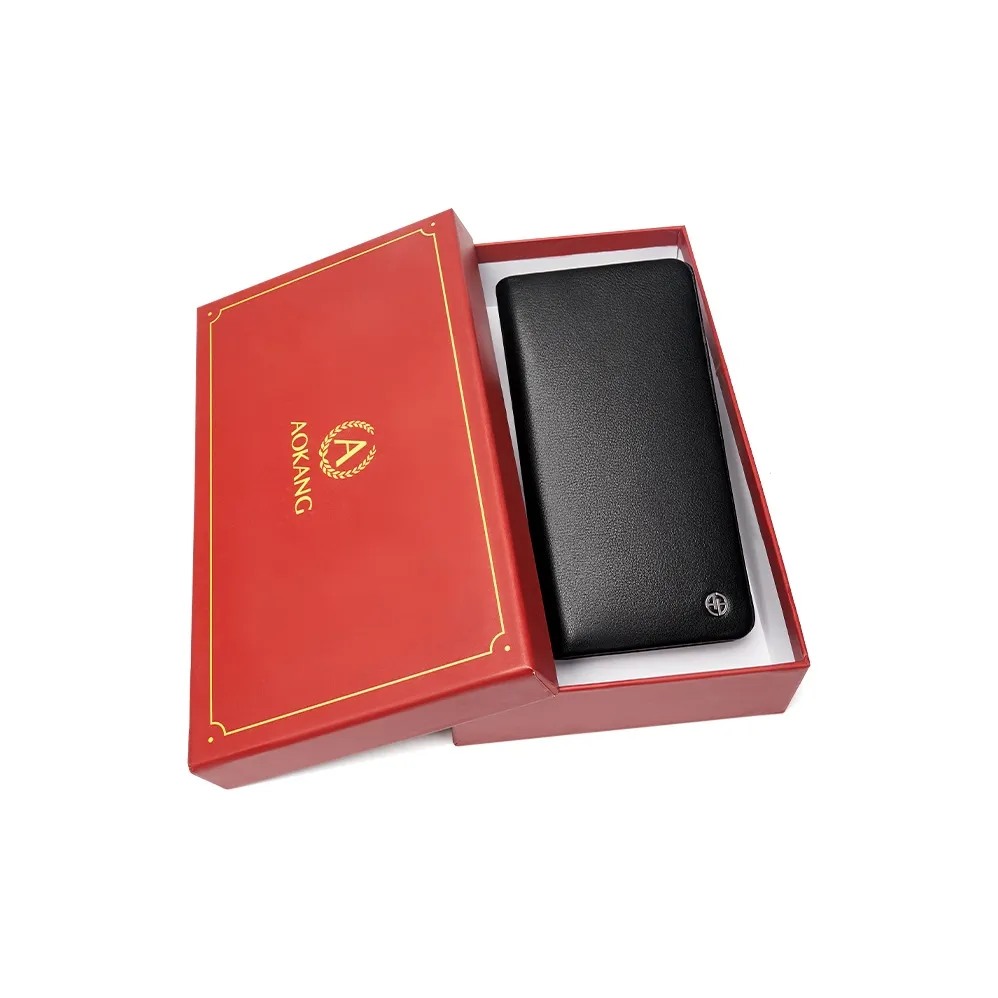 AOKANG Держатель для денег из коровьей кожи кошелек держатель для карт кошелек для монет мужской классический черный