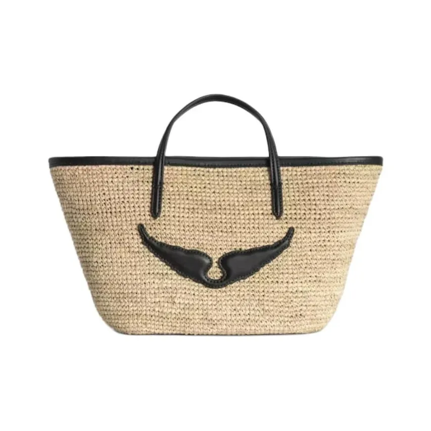 Zadig & Voltaire Straw Woven One Shoulder Handbag Mini Women's Black