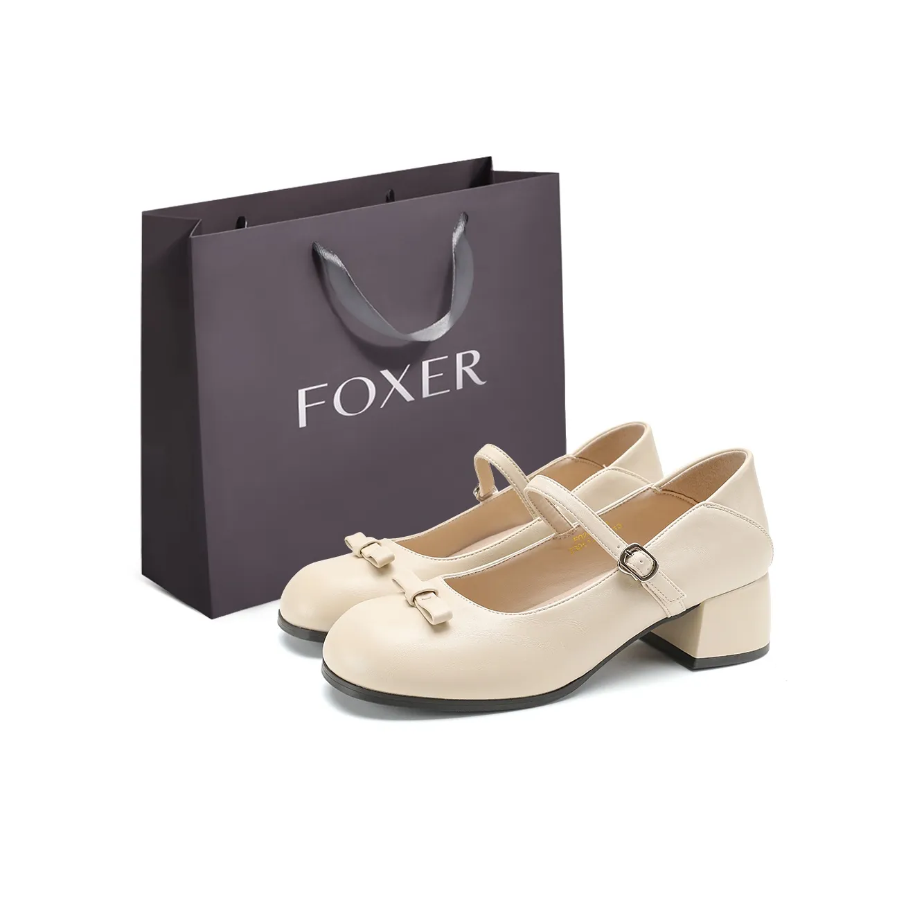 FOXER Квадратный каблук Mary Jane Женские туфли