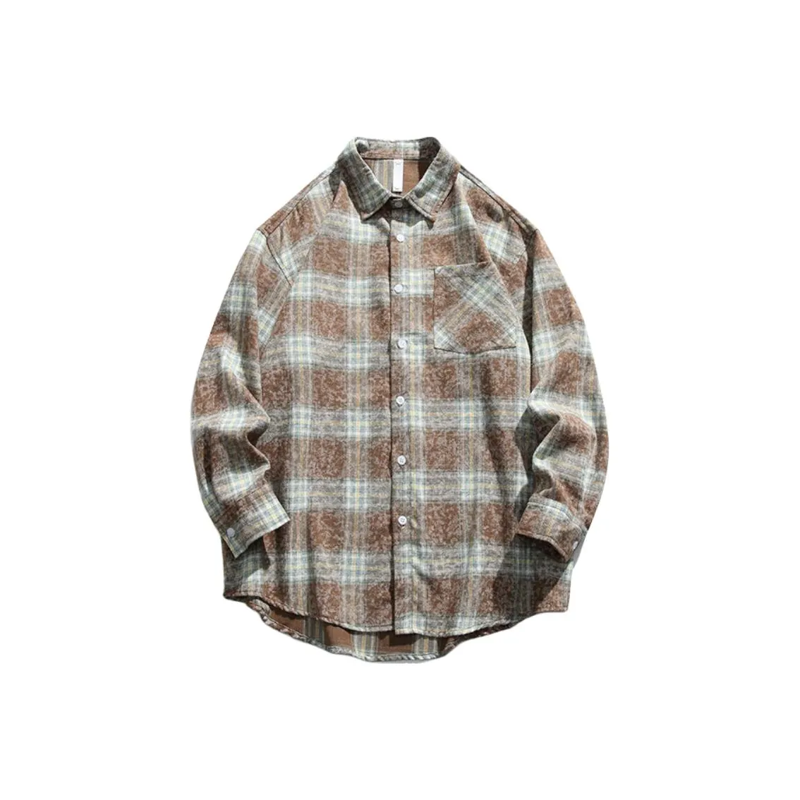 JEEP SPIRIT Рубашка Мужская Коричневая Зеленая Клетчатая