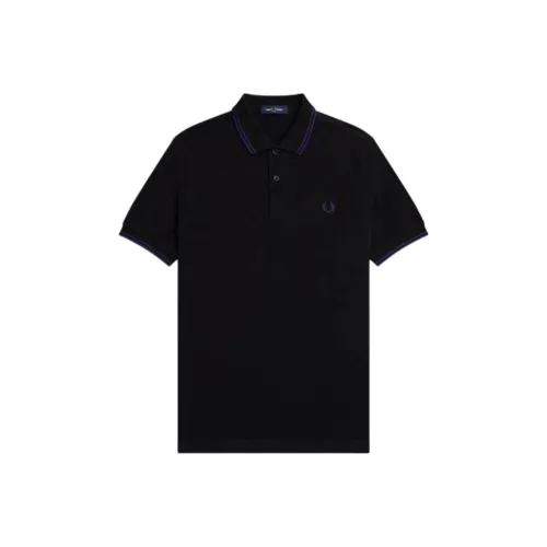 FRED PERRY Черный/Темно-фиолетовый Мужское Поло
