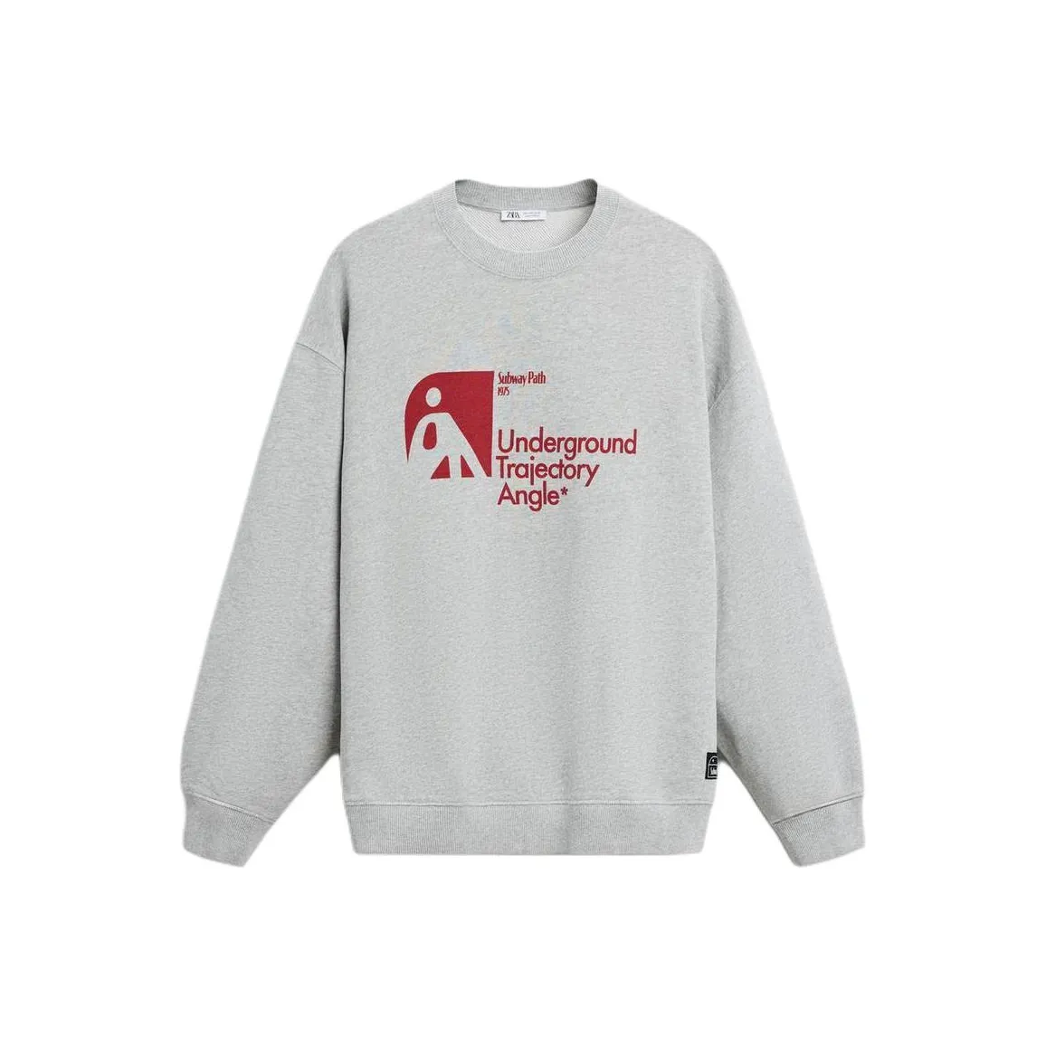 ZARA Толстовка Мужской Зебра С принтом Серый