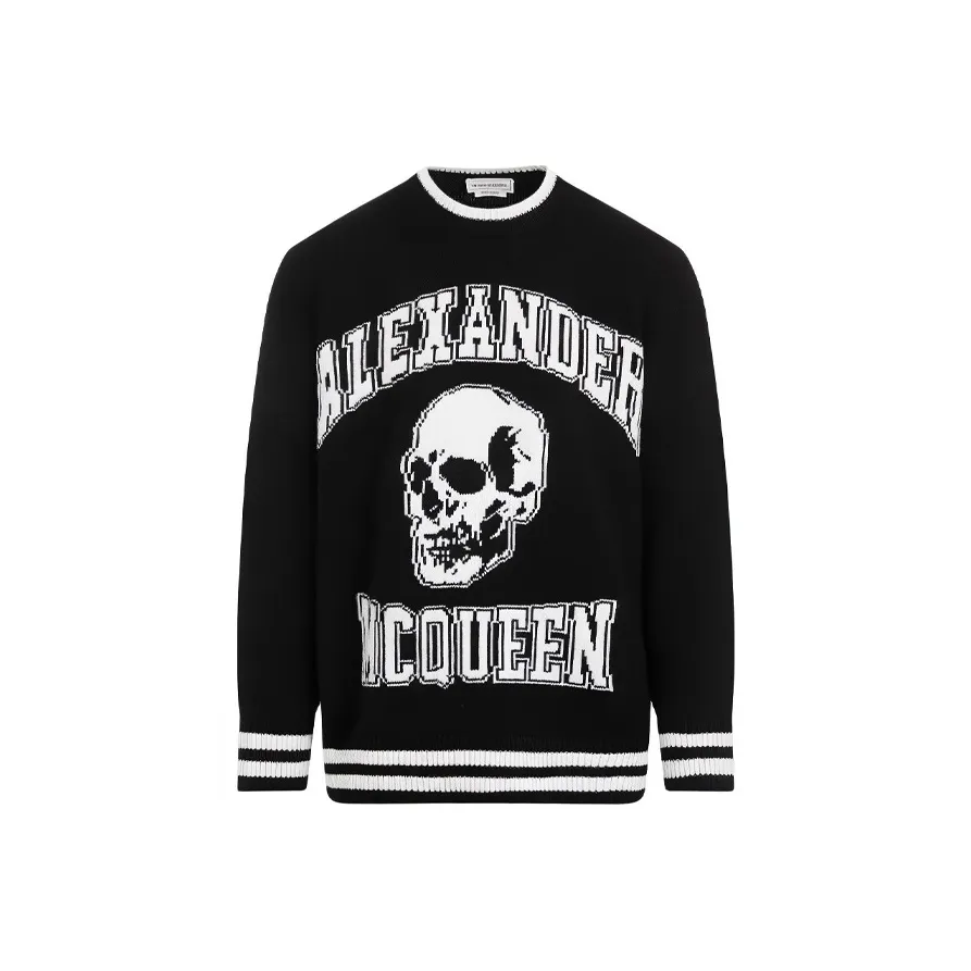 Alexander McQueen Skull Intarsia Knit Pullover