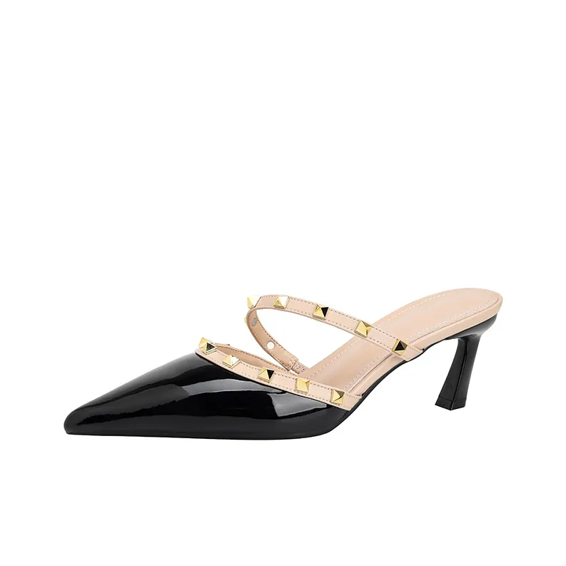 YAFEI XUANYU Резиновая подошва Заклепки Домашние тапочки Женские