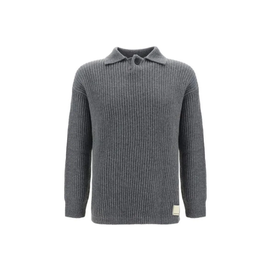 EMPORIO ARMANI Fisherman's Knit Long Sleeved Polo Shirt