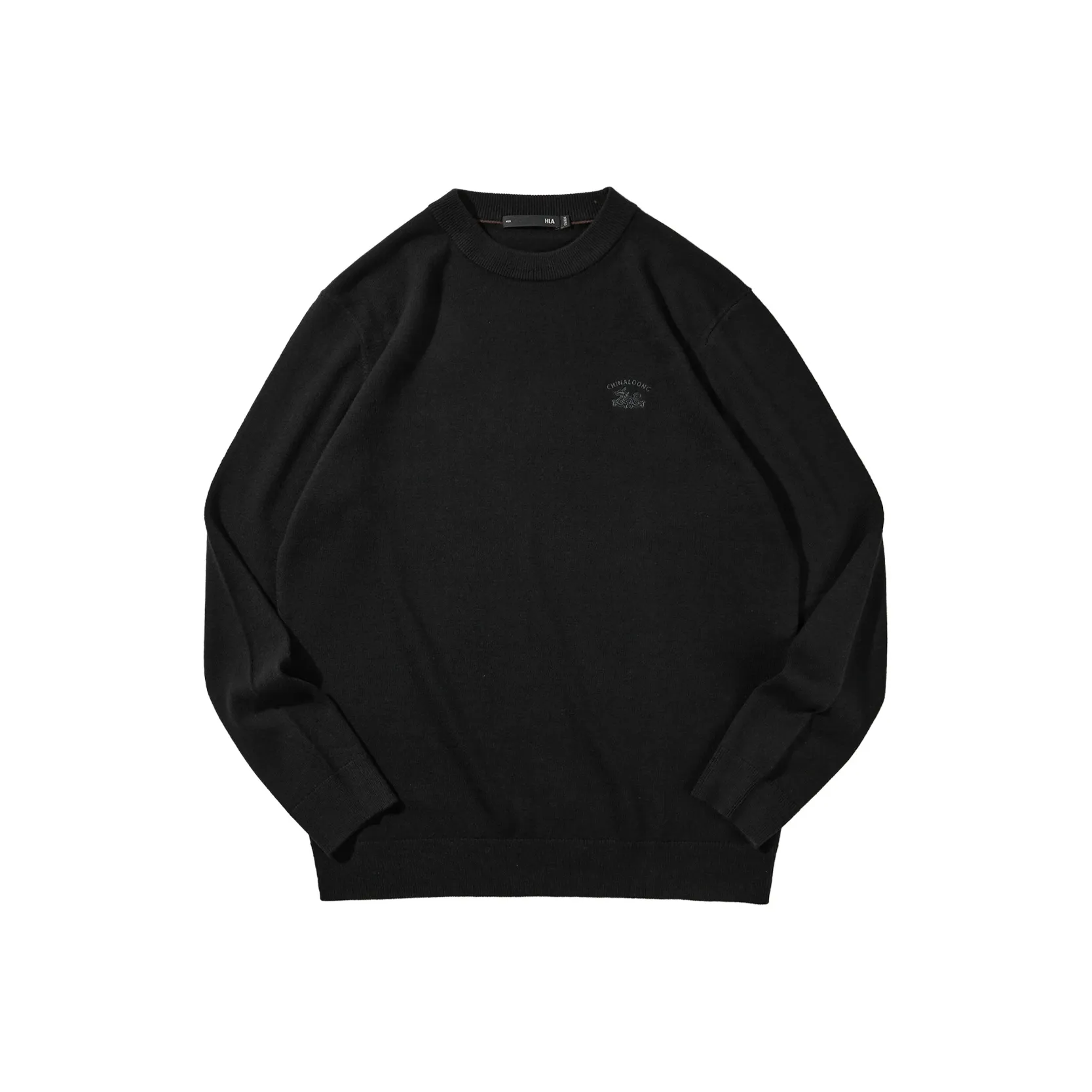 HLA Full Sheep Wool Embroidered Print Comfortable Long Sleeved Knitwear Men's