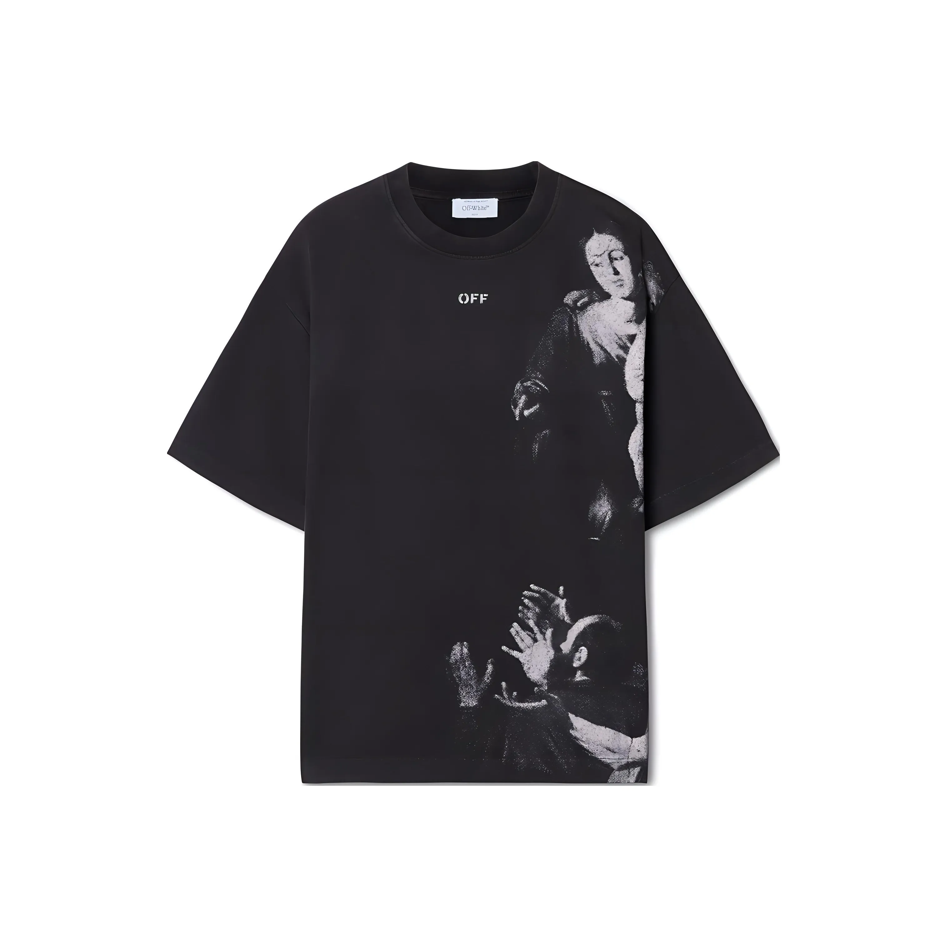 Off Белый Черный Мужские T-рубашки