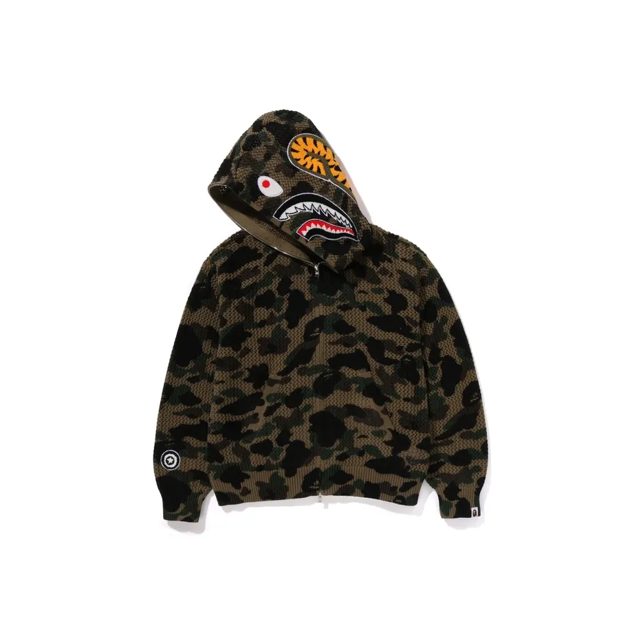 Weekday Tracy Robe t-shirt double épaisseur avec inscription Noir 1st Camo Crochet Shark Full Zip Hoodie