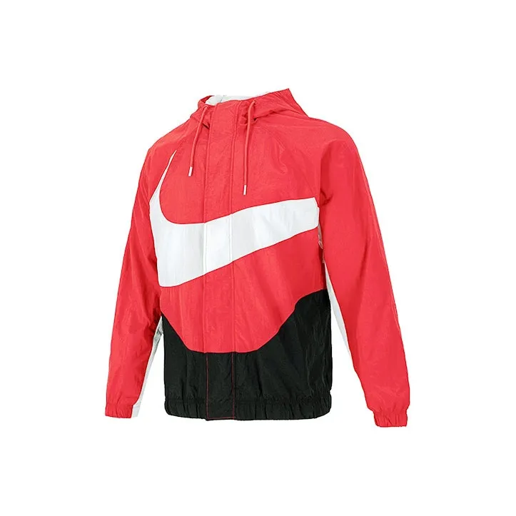 Nike Sportswear Swoosh Men's Logo Woven Hooded Jacket Red