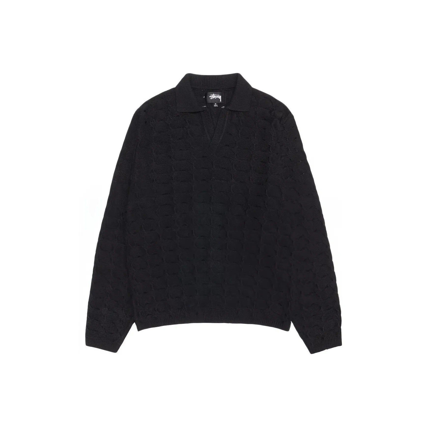 Stussy SS24 Открыто KNIT Коллар Свитер Трикотаж Мужской