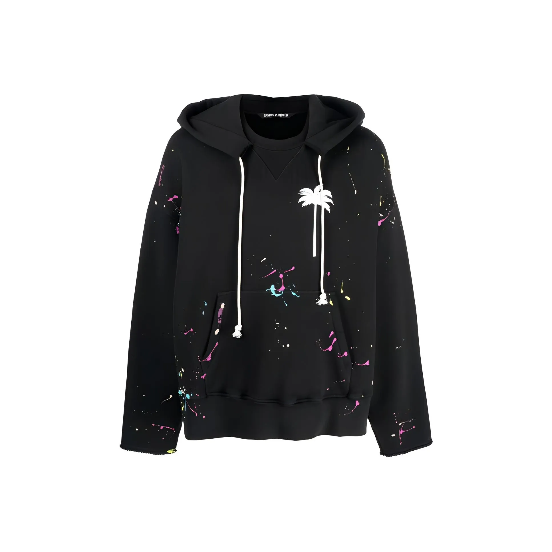 PALM ANGELS Painted Palm Tree Hooded Sweatshirt