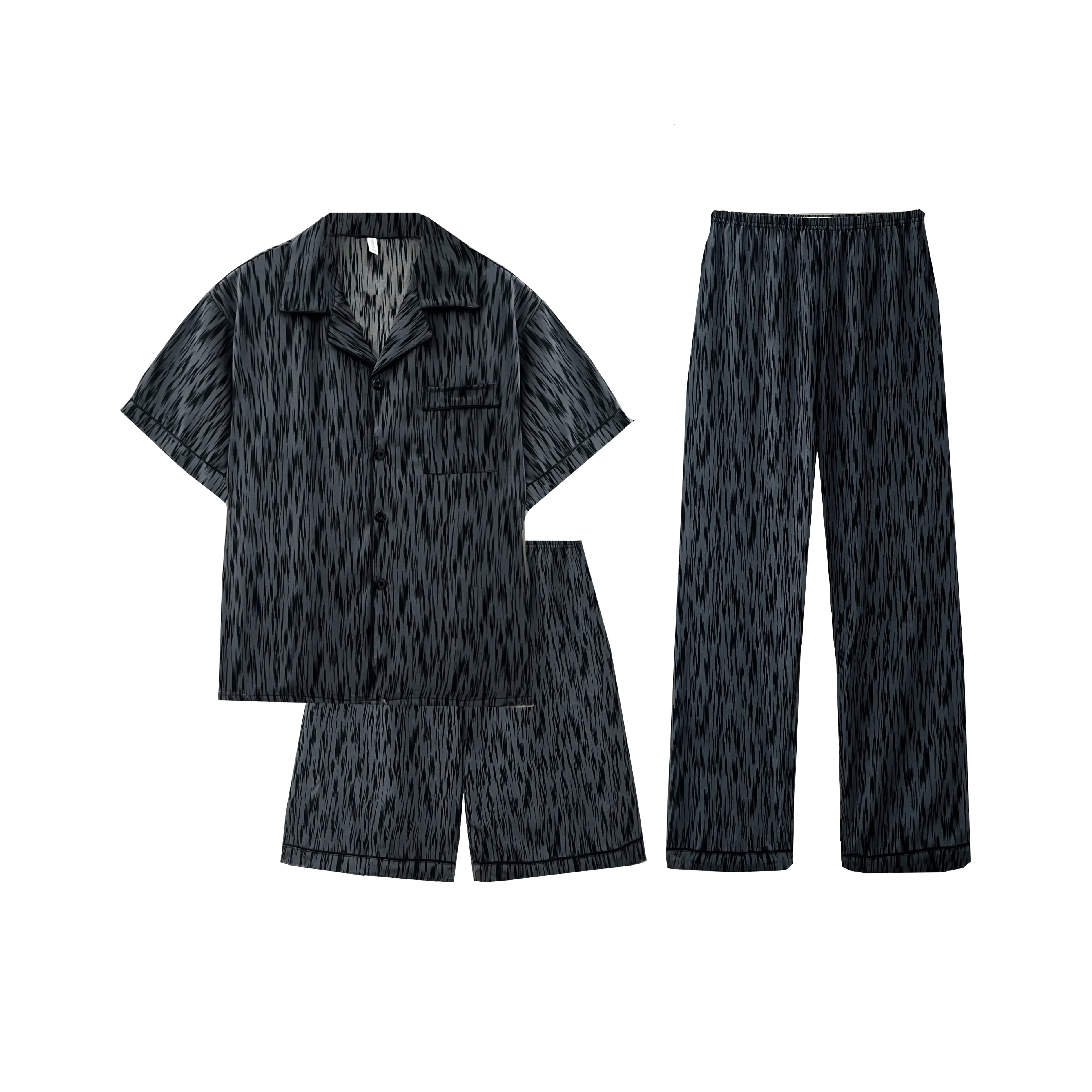 Qiao Ni Tong Пижамный комплект Мужской Ink Shadow Bleed