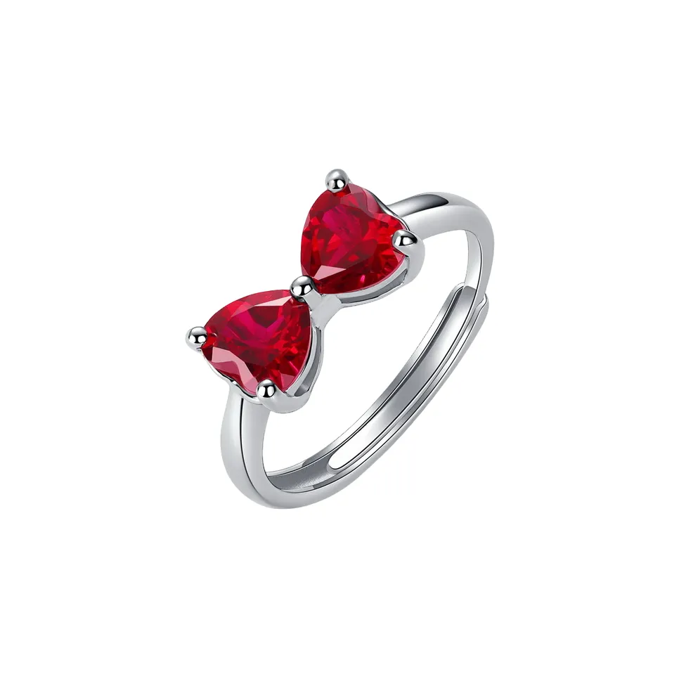 KOYOOME S925 Sterling Silver With Cultured Ruby Rings Unisex