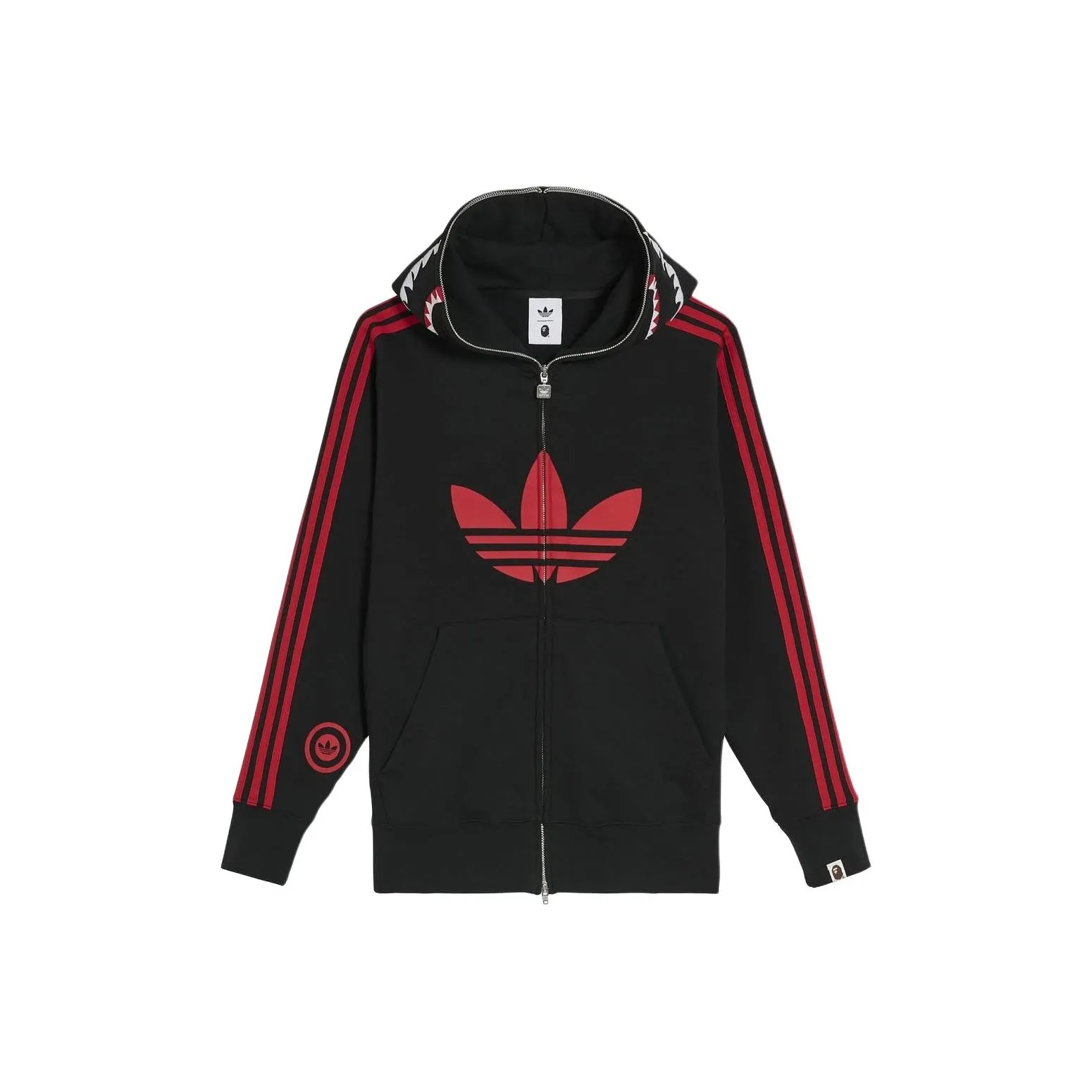 Bape X Adidas Shark Fleece Full Zip Hoodie