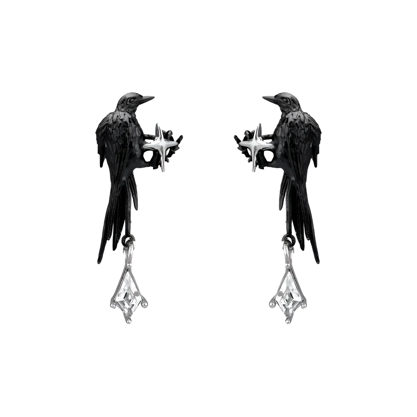 KING OF BLING Серьги с цирконием унисекс сплав