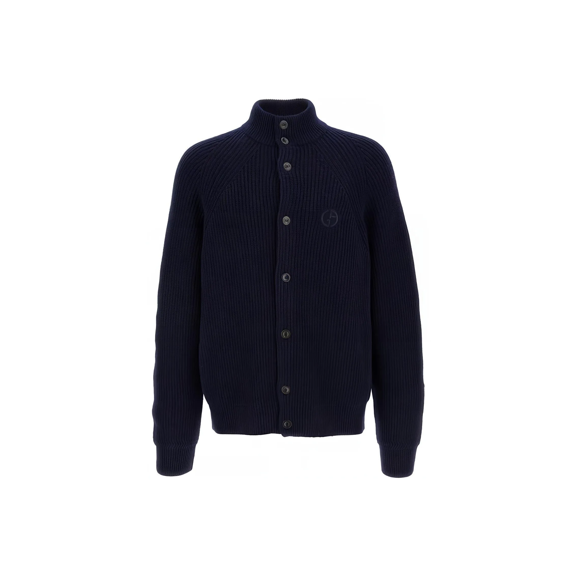 GIORGIO ARMANI Logo Embroidered High-Neck Cardigan
