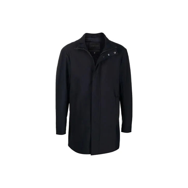 EMPORIO ARMANI High Neck Zipped Mid Length Coat
