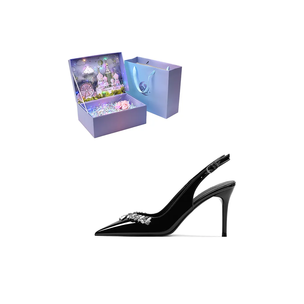 ROBINHOOD Замок Элегантная Коробка Узкий Каблук Высокий Каблук Женский