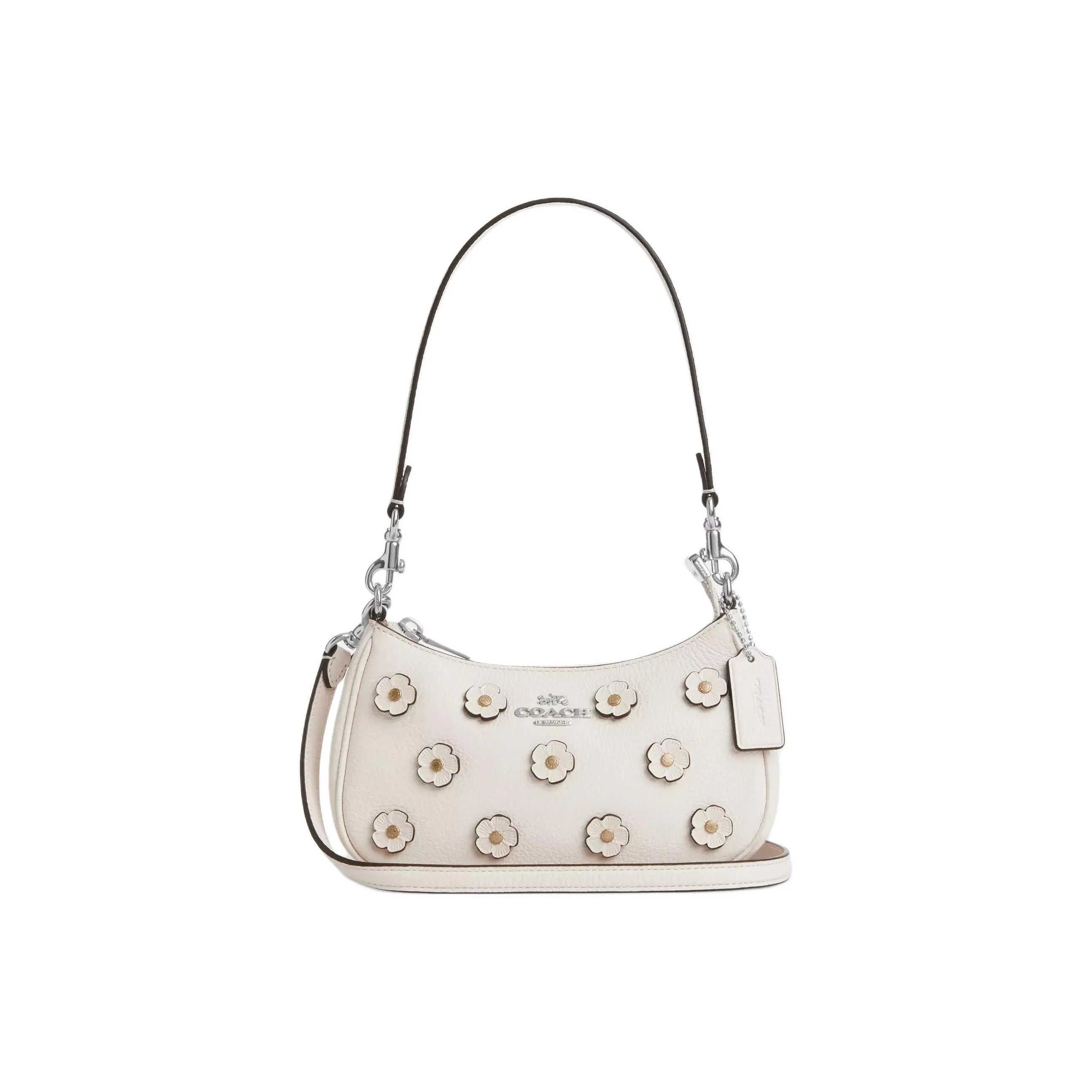 COACH Teri Leather Handbag, Shoulder Bag, Crossbody Bag Mini Women's Beige